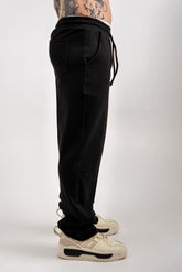 PANTOLON RELAXED FIT DIAGONAL NEGRU